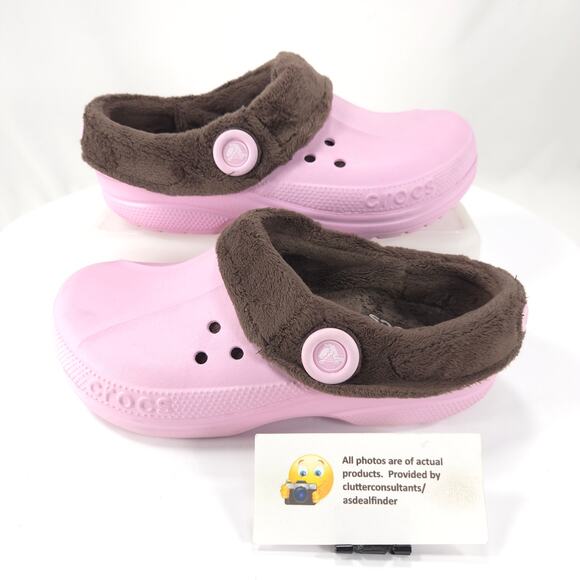 CROCS Light Pink and Dark Brown Women's Loafers - Picture 5 of 9